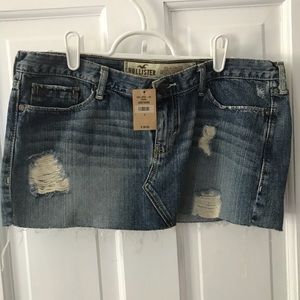Hollister destroyed denim skirt